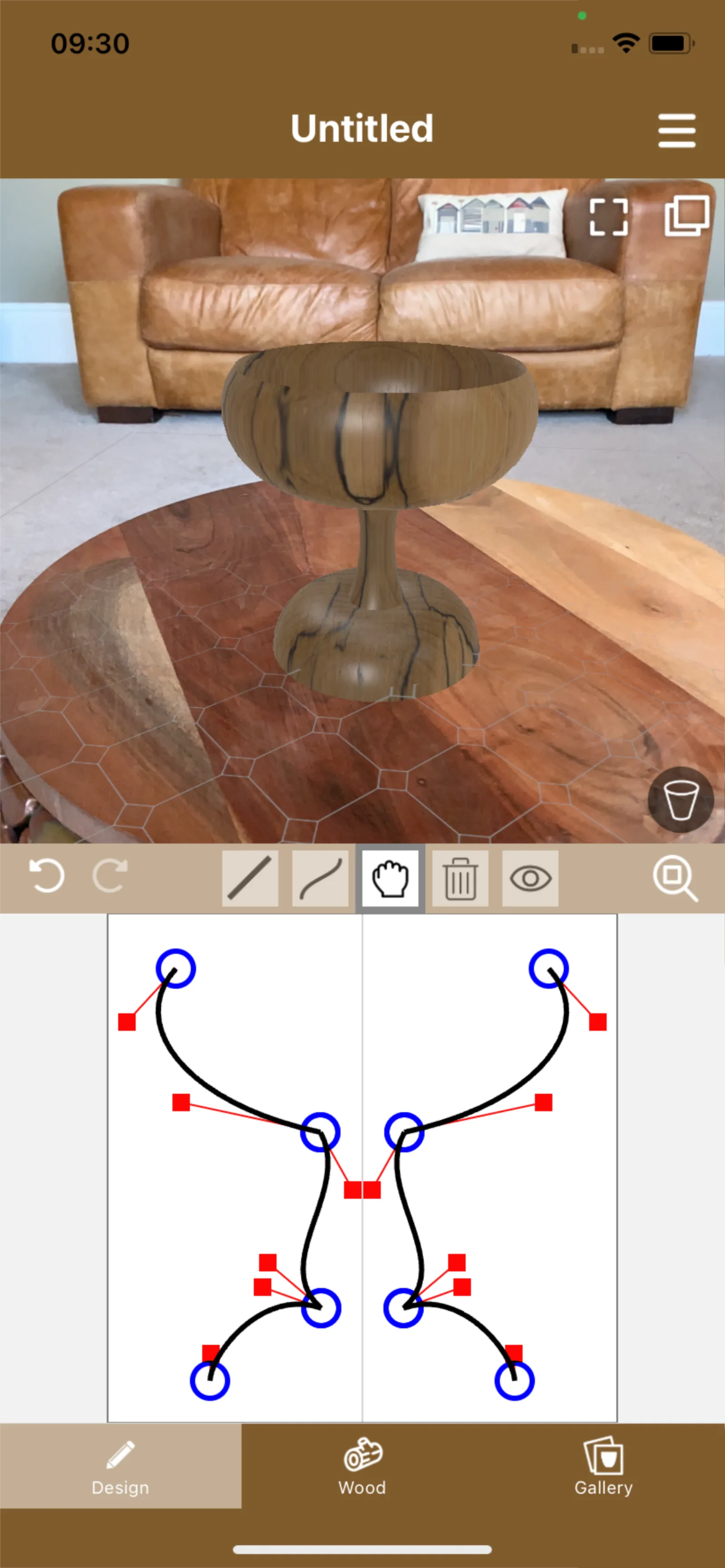 Creative Woodturner augmented reality placement on a real table