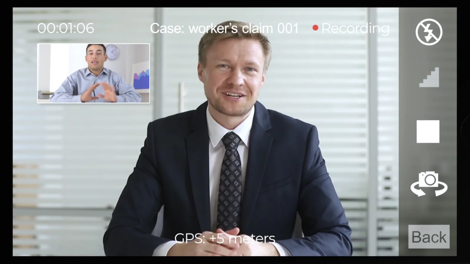 Eviid video call with AR markup on a mobile device