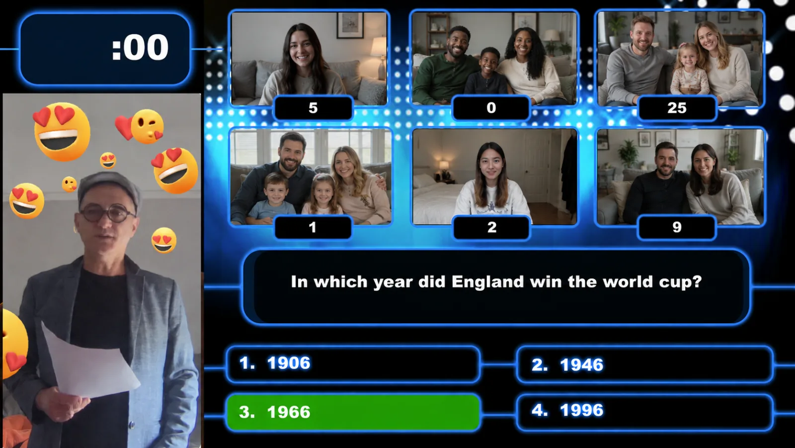 Quiz Together prototype on Sky Glass