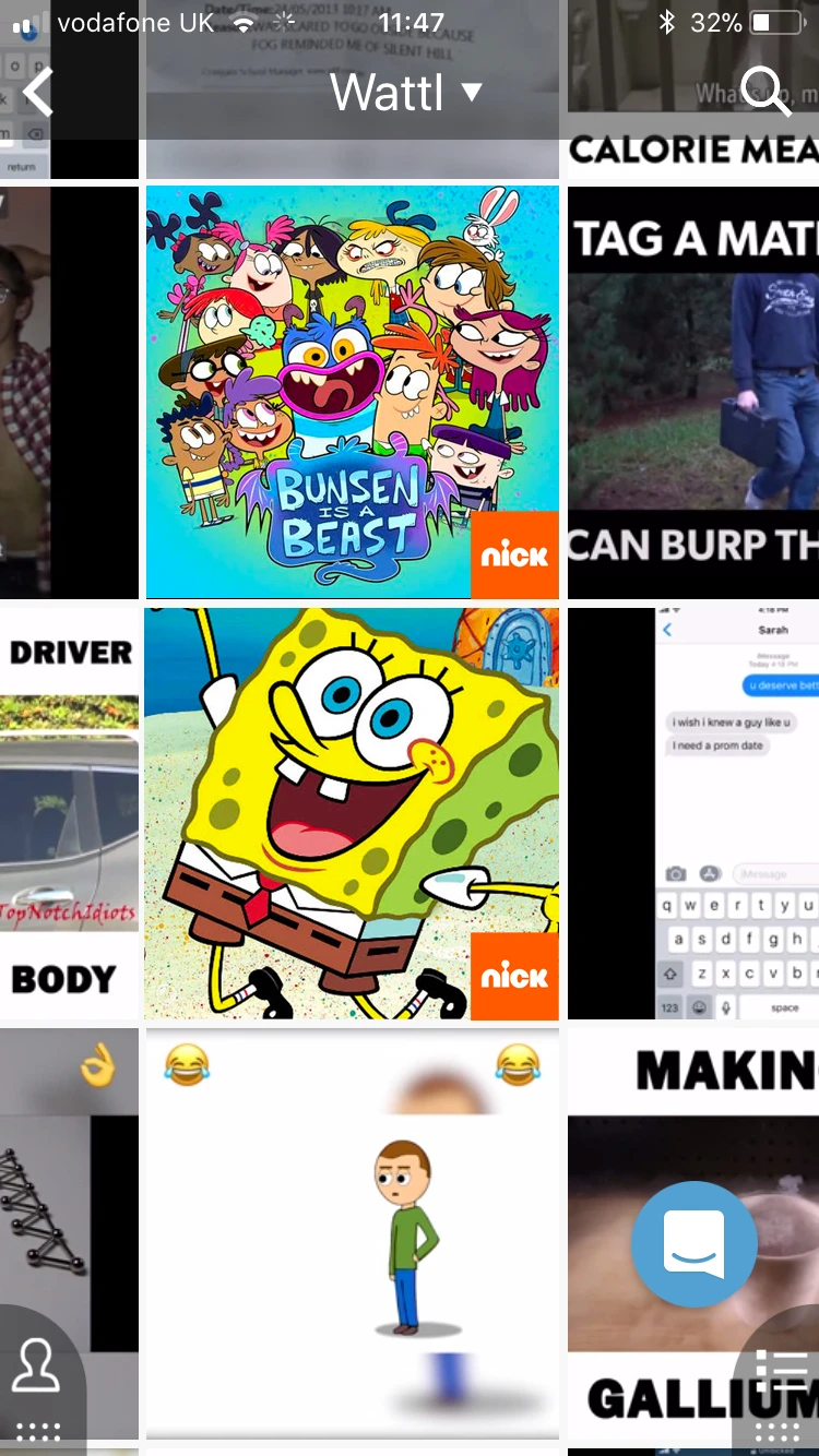 Wattl video grid of clips